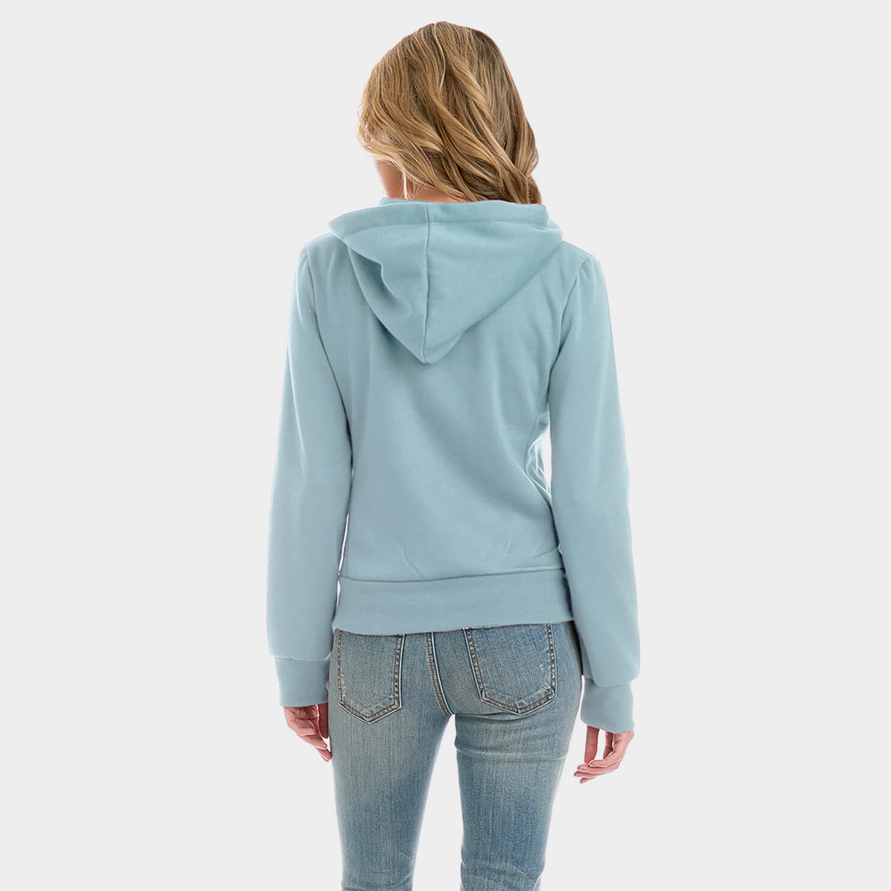 Light Blue Zip Up Hoodies Sweater