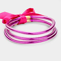 3PCS - Glitter Jelly Tube Bangle Bracelets
