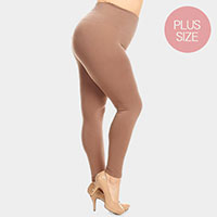 Full Length Seamless Fleece Plus Size Leggings 