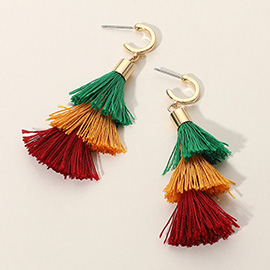 Multi Color Tassel Drop Earrings