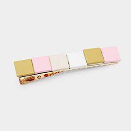 Color Block Resin Square Snap Alligator Hair Clip