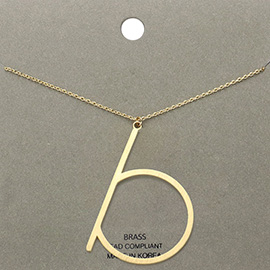 -b- Brass Monogram Metal Pendant Necklace