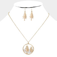 Metal Tree Pendant Necklace