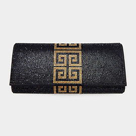 Greek Pattern Bling Evening Clutch / Crossbody Bag