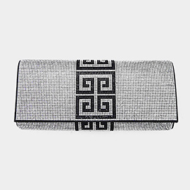Greek Pattern Bling Evening Clutch / Crossbody Bag