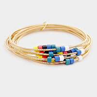 Colorful Bead Multi Stretch Bracelet