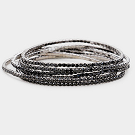 6PCS - Rhinestone Stretch Evening Bracelets