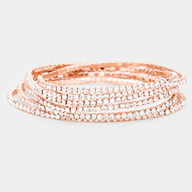 6PCS - Rhinestone Stretch Evening Bracelets