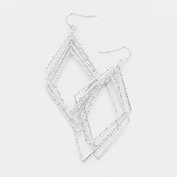 Open Metal Rhombus Dangle Earrings 