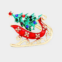 Christmas Sled Pin Brooch