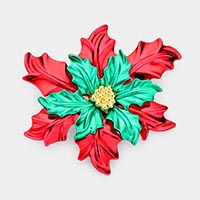 
Christmas Flowers Poinsettia Pin Brooch / Pendant