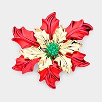 
Christmas Flowers Poinsettia Pin Brooch / Pendant
