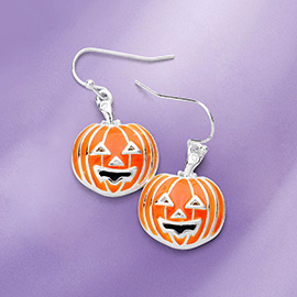 Halloween Pumpkin Enamel Earrings