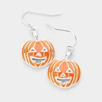 Pumpkin Enamel Earrings