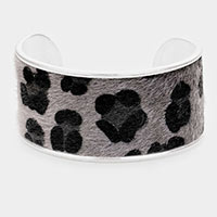 Leopard Pattern Wide Cuff Bracelet 