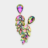 Teardrop Marquise Crystal Drop Evening Earrings 