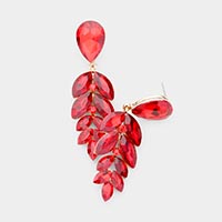 Teardrop Marquise Crystal Drop Evening Earrings 