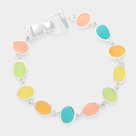 Colorful Sea Glass Magnetic Bracelet