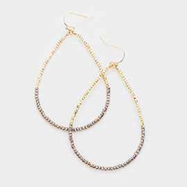 Beaded Open Teardrop Dangle Earrings