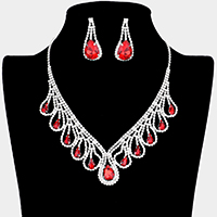 Teardrop Crystal Rhinestone Collar Necklace