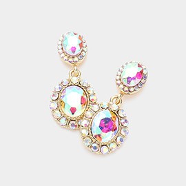 Crystal Rhinestone Drop Evening Earrings