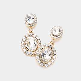 Crystal Rhinestone Drop Evening Earrings