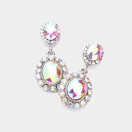 Crystal Rhinestone Drop Evening Earrings