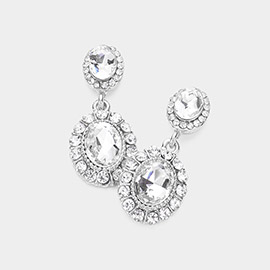 Crystal Rhinestone Drop Evening Earrings