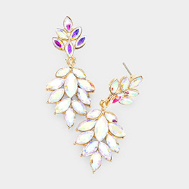 Crystal Marquise Cluster Drop Evening Earrings