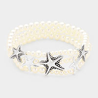 Starfish Pearl Stretch Bracelet