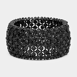 Round Rhinestone Crystal Evening Stretch Bracelet