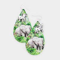 Glitter Nature Elephant Dangle Earrings