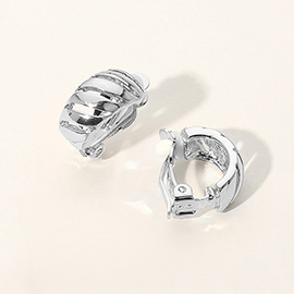 Cut Out Dome Metal Clip On Earrings
