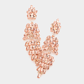 Marquise Crystal Cluster Drop Evening Earrings