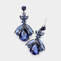 Teardrop Crystal Marquise Evening Earrings