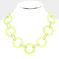 Lucite Circle Link Necklace