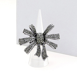 Rhinestone Pave Bow Stretch Ring