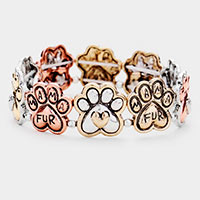 Fur Mama Animal Paw Metal Stretch Bracelet