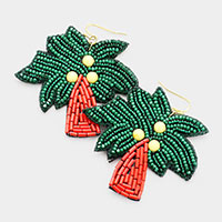 Multi Bead Palm Tree Earrings