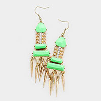 Neon Enamel Metal Drop Earrings