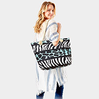 Animal Zebra Print Beach Bag