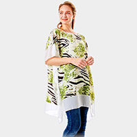 Zebra and Snake Skin Print Cover up Poncho