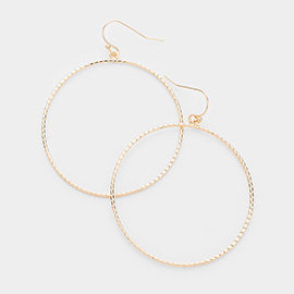 Textured Metal Open Circle Earrings