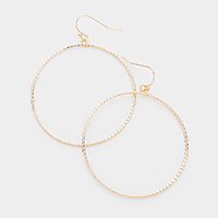 Textured Metal Open Circle Earrings