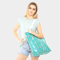 Cactus Foil Beach Bag