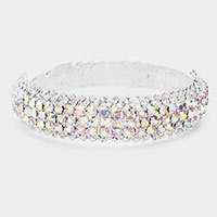 Rhinestone Statement Adjustable Evening Bracelet 