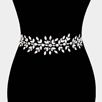 
Marquise Crystal Floral Rhinestone Sash Ribbon Wedding Belt / Headband