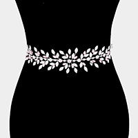 
Marquise Crystal Floral Rhinestone Sash Ribbon Wedding Belt / Headband
