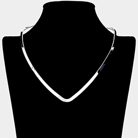 V Shape Omega Metal Open Choker Necklace
