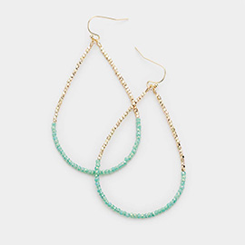 Beaded Open Teardrop Dangle Earrings
